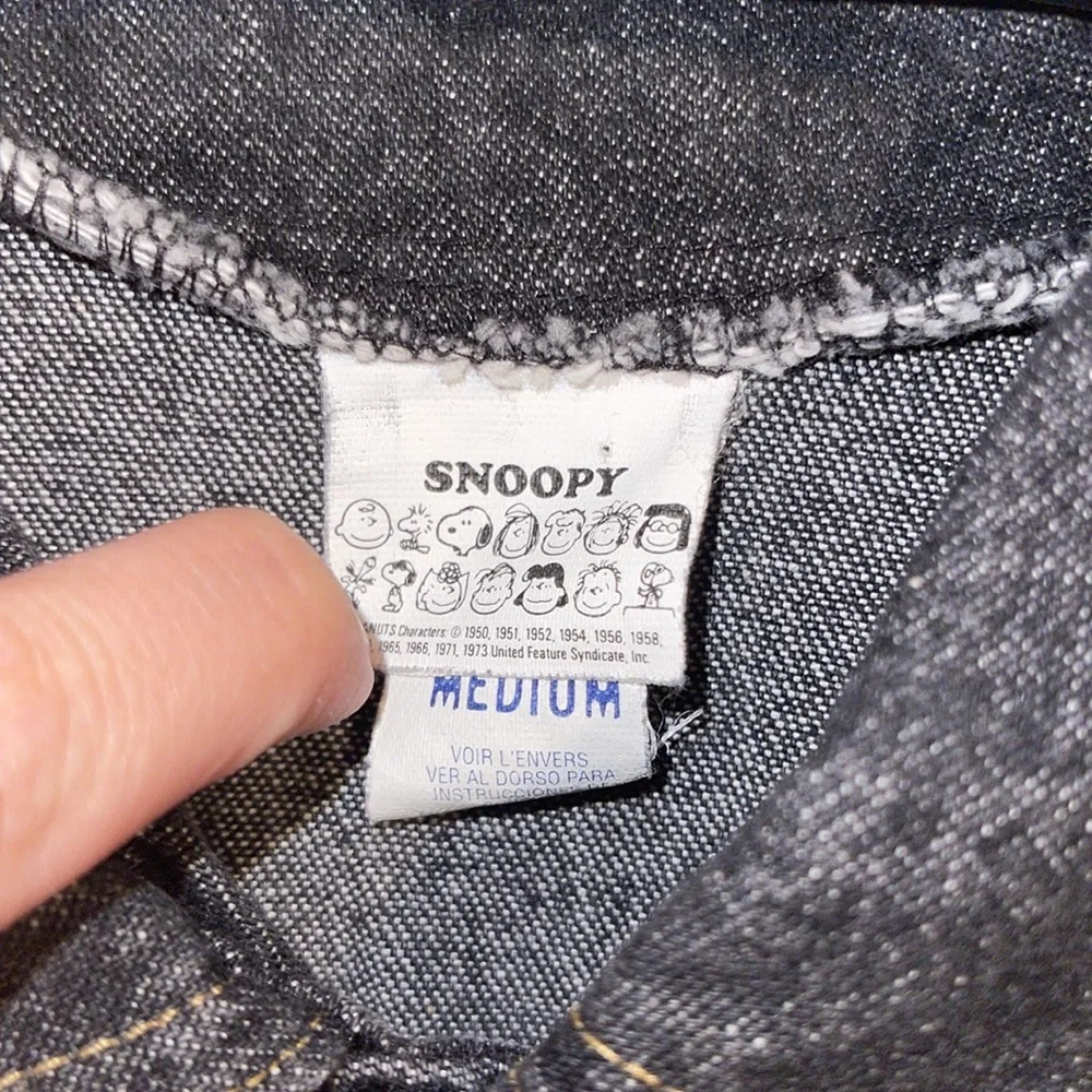 Vintage kids Snoopy Beagle Biker Club Jean Jacket sz Medium